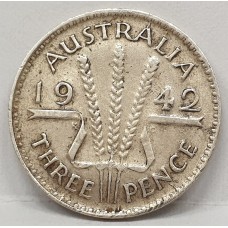 AUSTRALIA 1942M . THREEPENCE . MELBOURNE . KEY DATE